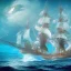 Placeholder: Beautiful pirate ship in the ocean, complicated, incomprehensible, 3D, bulky, symmetrical, artistic, 4K, 8K, Wassily Kandinsky