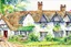 Placeholder: Detailed loose watercolour of an English cottage