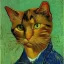 Placeholder: Portrait of a cat by Van Gogh