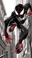 Placeholder: miles morales mix with venom symbiote in Street drawings artstyle, Street boy them, intricate details, highly detailed, high details