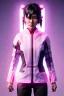 Placeholder: portrait, Asian cyborg woman, samurai warrior :: symmetry photography, cyberpunk style, cyborg eyes, pink hair :: wires connect, perfect eyes, samurai helmet, tiger mask, black samurai army, katana, ghost in the shell, pink, white, black, glow eyes, cinematic, Ultra realistic, dark scene, soft color, highly detailed, unreal engine 5, RTX, ultra detail, 3d, finely drawn, high definition.