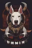 Placeholder: bull terrier viking gaming logo on t-shirt