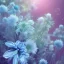 Placeholder: icy blue, ice, plants, wildflower, 4k resolution, soft smooth lighting, soft pastel colors, stars, light