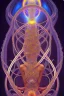 Placeholder: Spiritual being with Tentacles over human Head creating reality around, wrapping Spiral around Human, Psychedelic