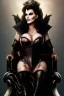 Placeholder: painting of lisa ann as evil queen in black leather, sitting on a throne, leather, angry, stern look, volumetric lighting, particales,highly detailed,cinematic, deep colours,8, highly detailed, digital painting, artstation, concept art, smooth, sharp focus,