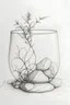 Placeholder: a minimalist apothecary pencil drawing of a rocks glass with vines wrapping around it.