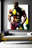 Placeholder: man wall art bodybuilder body profile