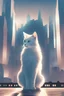 Placeholder: Against the backdrop of geometric lines of the future city in the spotlight - a quantum cat in a mystical cloak. Its soft fur sparkles, reflecting the variety of quantum states. A cloud of quantum probabilities curl around him, creating a dynamic background. Each cat's movement provokes a cascade of quantum events, like notes in a great symphony. Against the background of a city where reality and fantasy are intertwined, a quantum cat in a cloak becomes a guard of uncertainty and magic, opening