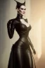 Placeholder: Carmen Dell`orifice as evil queen in black leather, leather, busty, cleavage, angry, stern look. character design by cory loftis, fenghua zhong, ryohei hase, ismail inceoglu and ruan jia. unreal engine 5, artistic lighting, highly detailed, photorealistic, fantasy