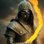 Placeholder: warrior walking into the flame, cinematic, HDR, highly detailed, mask cover whole face and hood, scull mask, ProPhoto RGB, Half rear Lighting, nsane details, intricate details, 32k, Super-Resolution, DOF, Color Grading, Depth of Field, ghost, messenger of death, non photorealistic rendering