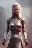 Placeholder: charlize theron robot makeaup colored, viking clothes atmospheric, realistic, unreal engine, cinematic lighting, octane render.