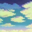 Placeholder: purple sky full of stars, sunflower field, floating ruins of an asian village, anime, high res, makoto shinkai