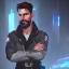 Placeholder: Tom Cruise Christmas cyberpunk military beard art