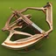 Placeholder: medieval automatic crossbow, bolt magazine on top, copper gearpunk, loading handle