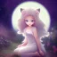 Placeholder: Cute beautiful princess fox kawai girl in the moonlight; beautiful eyes with beautiful eyelashes, glowing aura, shimmering light, magical world, extremely detailed long curly fur, high quality picture, beautiful full volumetric lighting, cinematic shimmering illumination, brilliant coloring, smooth, sharp focus, crispy quality, vray; Pixar, Disney, Artstation; HD, HDR, SF, CGSociety, 16k, photorealistic, unreal engine