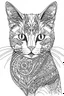 Placeholder: coloring image of cat white background