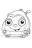 Placeholder: outline art for cute Car coloring pages with sitch, white background, Sketch style, full body, only use outline, toddlers style, clean line art, white background, no shadows and clear and well outlined.