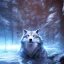 Placeholder: Wolf, blue, hyperrealism, masterpiece, expert, 8K, sharp focus, cinematic lighting, water, fire, blue, octane render