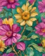 Placeholder: Green, magenta and gold flower van Gough water color