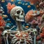 Placeholder: skeleton made of shells and coral, underwater, colorful fish in background, Splash, Portrait Photography, Fantasy Background, Intricate Patterns, Ultra Detailed, Luminous, Radiance, beautiful, Ultra Realism, Complex Details, Intricate Details, 16k, HDR, High Quality, Trending On Artstation, Sharp Focus, Studio Photo, Intricate Details, Highly Detailed