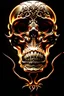 Placeholder: A beautiful highly detailed ornate intricate portrait of a flaming demon skull made of shiny obsidian glass :: reflective, glassy :: subtractive lighting, backlit :: by John William Waterhouse, Greg Rutkowski, HR Giger :: hyperrealistic, hyper detailed, photorealistic :: epic, incredible composition, amazing depth, meticulously composed, 16k resolution concept art :: fantasy magazine cover art