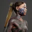 Placeholder:  Greta Thunberg Chef Maori iron maiden tatouages tribaux maoris, arc à flèches, full détail, 4k,