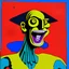 Placeholder: Hilarious emaciated laughing man in a bright room Max Ernst