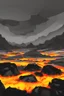 Placeholder: an inferno landscape with gray and black rocks cell shading