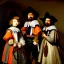 Placeholder: oil portrait of three cats dress like The Three Musketeers with armor by Rembrandt 8k