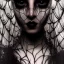 Placeholder: portrait of beautiful gothic woman with thick white spiderwebs on face, dark, runny mascara, 8k, high-quality, fine-detail, black hair, intricate, sharp, crisp, digital art, detailed matte, illustration, octane render, brian froud, howard lyon, Anne Dittman, Anne Stokes, Lisa Parker, Selina French