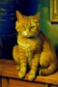 Placeholder: Portrait of a cat by Van Gogh