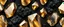 Placeholder: Hyper Realistic Golden Marble Crystals with Black-Wool-Royal-Background.