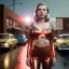 Placeholder: Ultra Realistic retro sci-fi movie explosion Supermarket parking people scene, 1960 year, waist up view portrait, 1 blonde women, sweet scarlet Johansson face, perfect iris, glow eyes, face makeup, tight latex coat. many people looking, Retro sci-fi style, soft color, highly detailed, unreal engine 5, ray tracing, RTX, lumen lighting, ultra detail, volumetric lighting, 3d, finely drawn, high definition, high resolution.