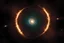 Placeholder: A supernova explosion's blast wave is spreading in a circle outward in all directions, overtaking green and blue worlds, ripping them apart and spreading debris into a ring around the dead star.