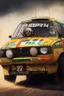 Placeholder: fiat 131 rally car Ethiopian with dreadlock man inside