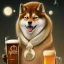 Placeholder: Doge, shiba inu, drinking german beer, silly face, ethereal, ascension, aura