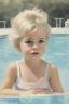 Placeholder: illustration of brigitte bardot as a toddler, at the swimming pool, style of Marcel Marlier, pastel colors