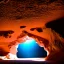 Placeholder: Cave in a desert mountain, hyper realistic, photography, rays, amazing lighting