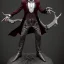 Placeholder: a vampire with arms outstretched viewed from the side photorealistic