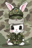 Placeholder: A pfp of a cute army bunny with army hat, camo shirt