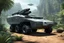 Placeholder: Star Trek style exploration truck in the jungle [3D detailed view] command officier for the heavily armed car with six wheels, in the vein of a patrol vehicle for a Andorran exploration [Star Trek]