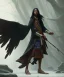 Placeholder: native american warrior, wizard doctor, long black hair, black hooded coat like wings, 8k resolution concept art portrait by Greg Rutkowski