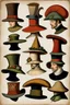 Placeholder: A variety of unusual hats from the 16th century