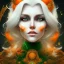 Placeholder: fantasy setting, woman, orange and white hair, wavy hair, freckles, ranger, more orange hair, more white hair, green eyes, more white hair, more white hair