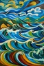 Placeholder: olas de mar caribe al medio dia al estilo de André Derain