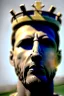 Placeholder: Ultra Realistic image, Roman sculpture, white marble material, Lionel Messi, gold crown of natural thorns, god crown, Miguel Angel style, sun rays background, waist up portrait, epic, celestial, cinematic lighting, God lights, 4k resolution, smooth details, soft lighting, unreal engine 5, art station, substance 3d.