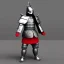 Placeholder: Samurai, 3d, très détaillé, corps de lion, anthropomorphique, armure argent et rouge