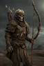 Placeholder: photorealistic Ancient undead archers commander wearing fullplate wandering the wasteland