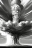 Placeholder: black and white dramatic nuclear explosion with a lot of details in photorealistic style