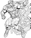 Placeholder: real massive superman fight, coloring page, no leaves, full body (((((white background))))), only use an outline., real style, line art, white color, clean line art, white background, Sketch style